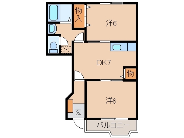 紀の川市桃山町元のアパートの間取り