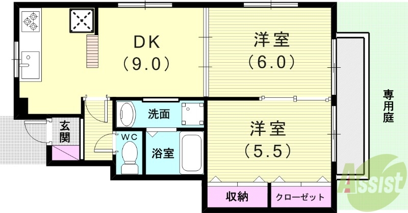 神戸市西区押部谷町栄のアパートの間取り