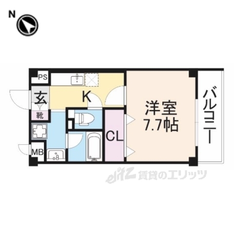 交野市森北のアパートの間取り