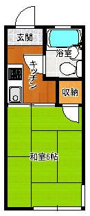 千葉市中央区弁天のアパートの間取り