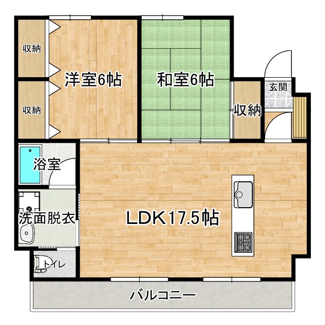 高知市秦南町のマンションの間取り