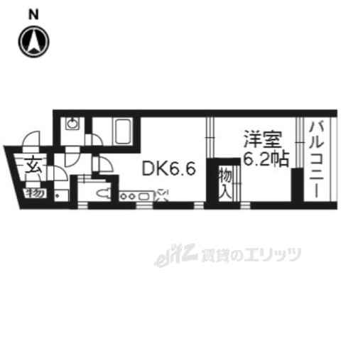 京都市下京区葛籠屋町のマンションの間取り