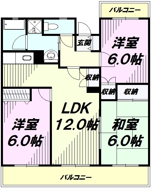 八王子市久保山町のマンションの間取り