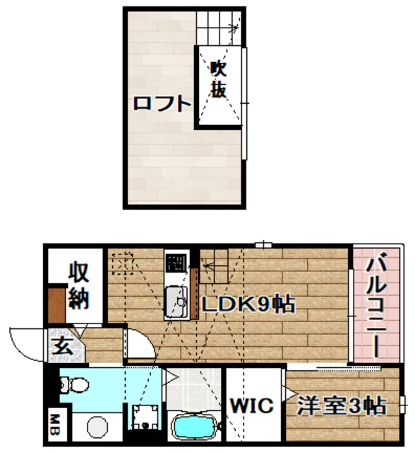 高槻市北柳川町のアパートの間取り