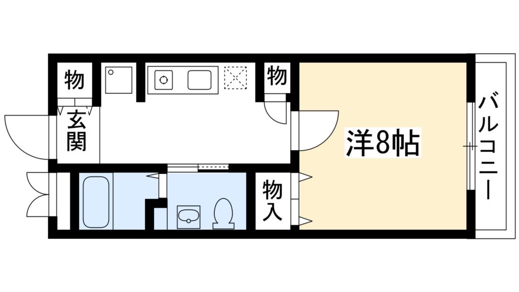 京都市東山区西御門町のマンションの間取り