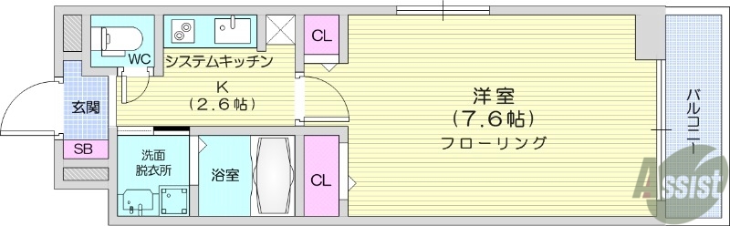 多賀城市笠神のアパートの間取り