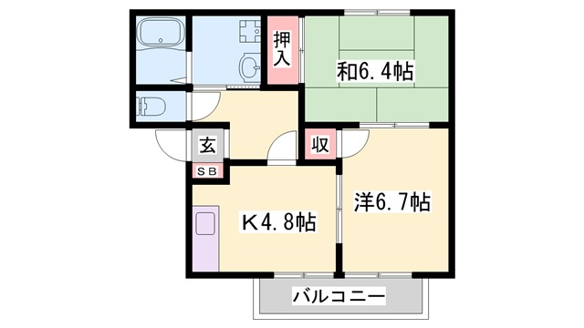 フレグランス滝野　D棟の間取り