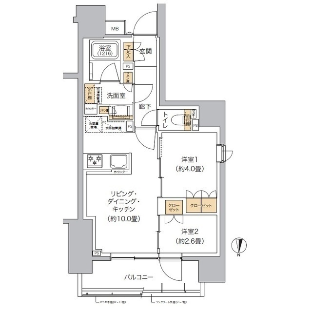 【豊島区東池袋のマンションの間取り】