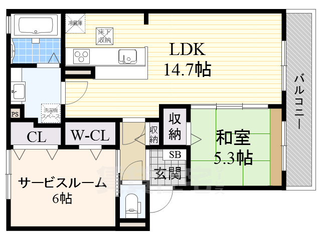 豊中市春日町のアパートの間取り