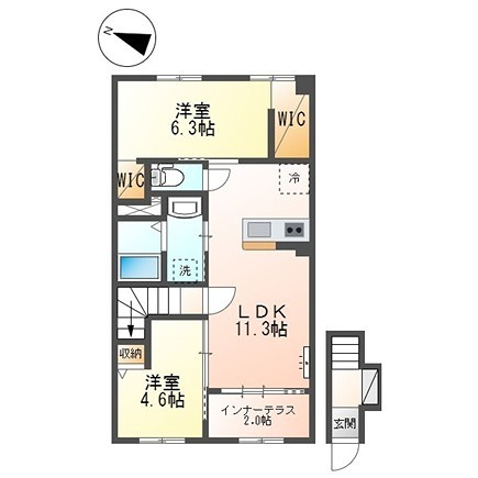 （仮）越谷市神明町2丁目新築アパートの間取り