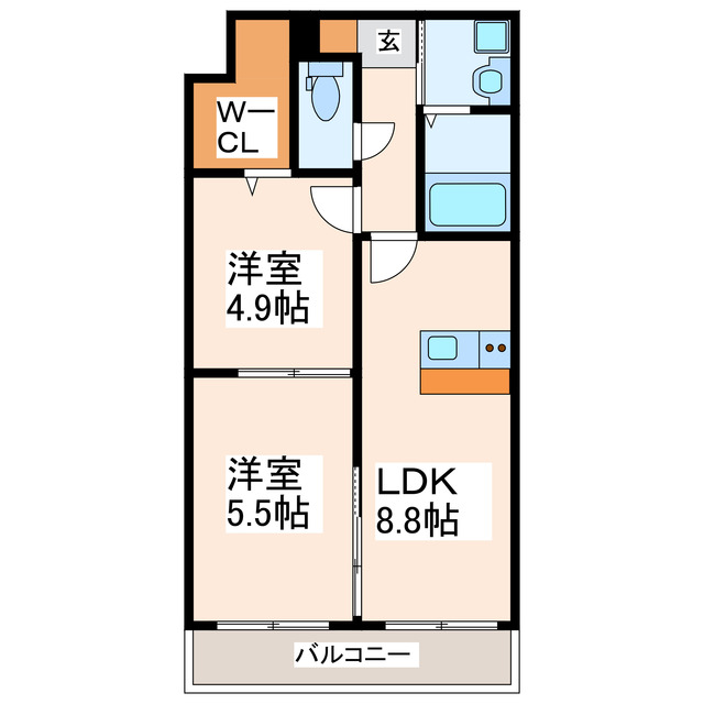 熊本市西区上熊本のマンションの間取り