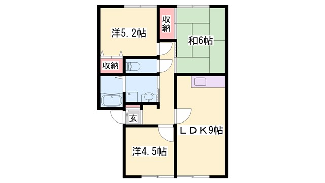 ボナール東川Bの間取り