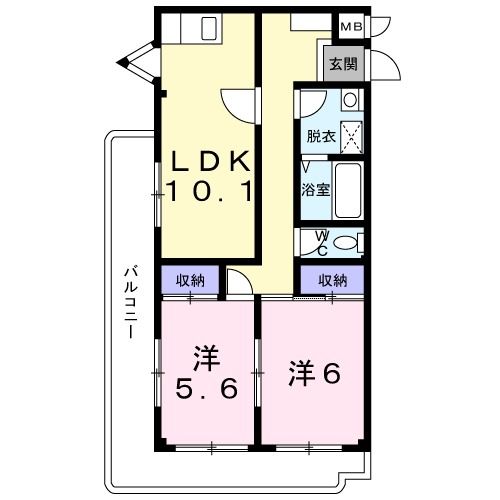 千葉市中央区大巌寺町のマンションの間取り