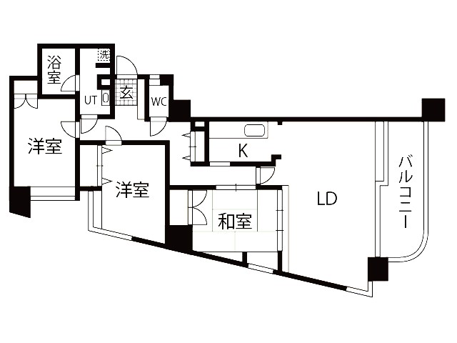 広島市中区小町のマンションの間取り