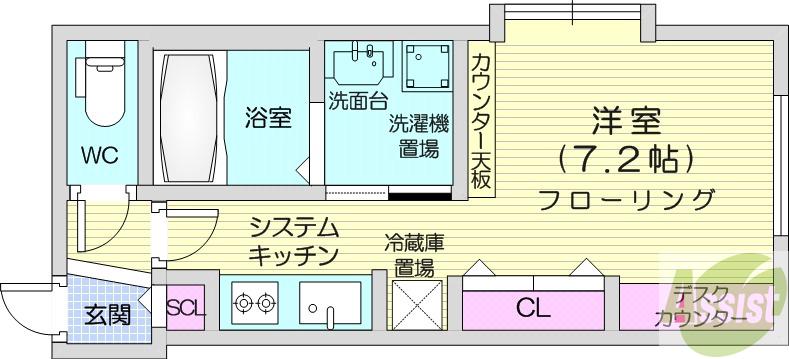 地下鉄東豊線 元町駅 徒歩1分 5階建 築3年の間取り写真