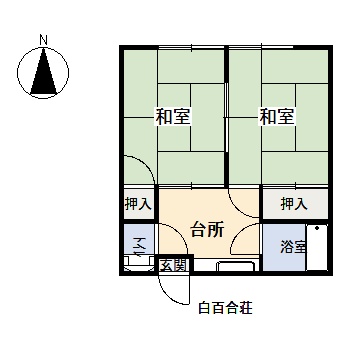 天童市交り江のアパートの間取り