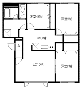 HKハイツBの間取り