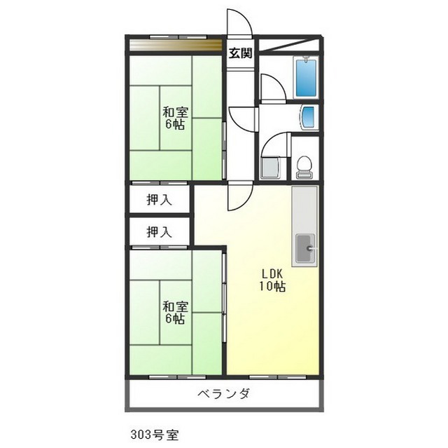 各務原市鵜沼東町のアパートの間取り