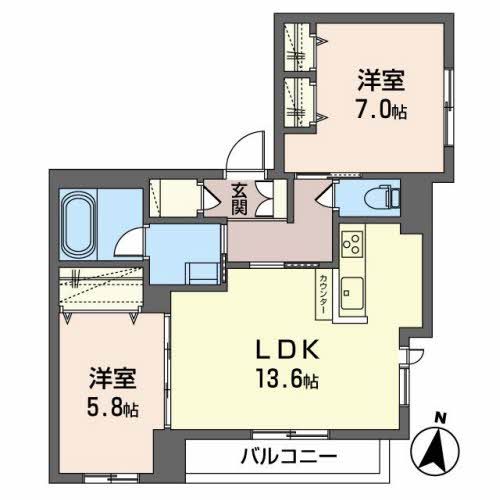 【コンフォール木町の間取り】