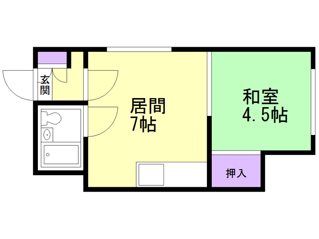 函館市大手町のアパートの間取り