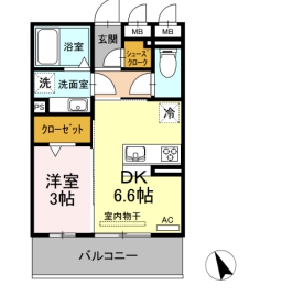 刈谷市南沖野町のアパートの間取り