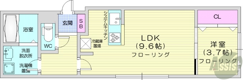 札幌市西区琴似一条のマンションの間取り