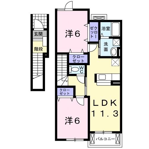 八街市文違のアパートの間取り