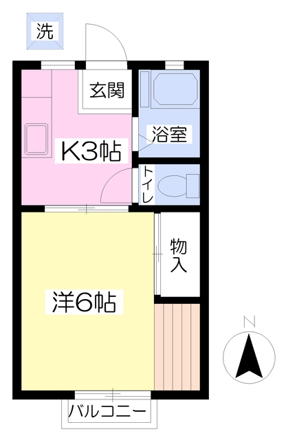 横浜市保土ケ谷区仏向町のアパートの間取り