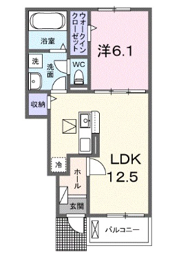 【姫路市辻井のアパートの間取り】