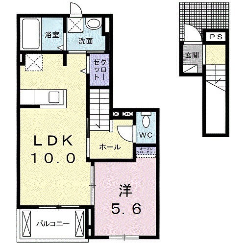 名古屋市緑区鳴海町のアパートの間取り