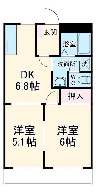 浜松市浜名区新都田のアパートの間取り