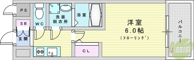 大阪市北区豊崎のマンションの間取り