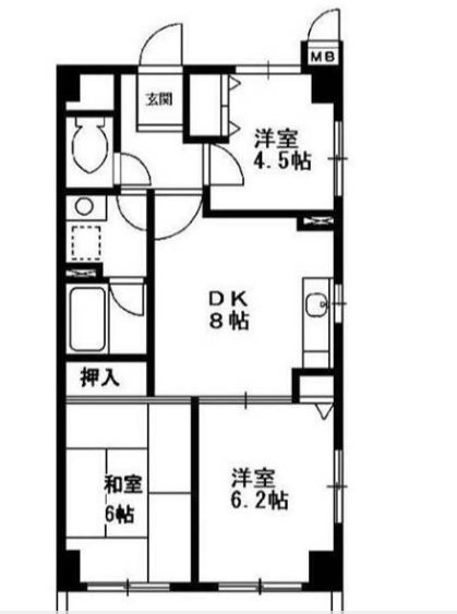 横浜市泉区新橋町のマンションの間取り