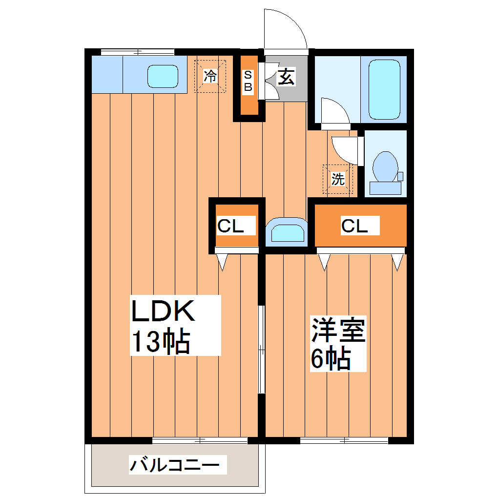 グリーンコーポ今野Aの間取り