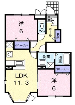 高松市国分寺町新居のアパートの間取り