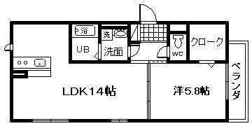 岸和田市小松里町のアパートの間取り