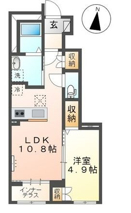 草加市谷塚仲町のアパートの間取り