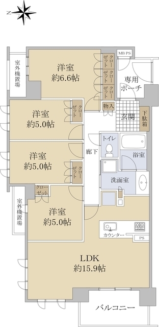 ライオンズ嵯峨天龍寺若宮　西の邸の間取り