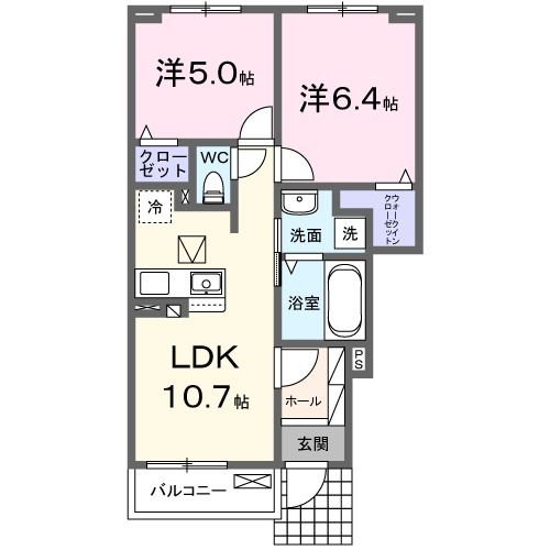 南相馬市原町区陣ケ崎のアパートの間取り