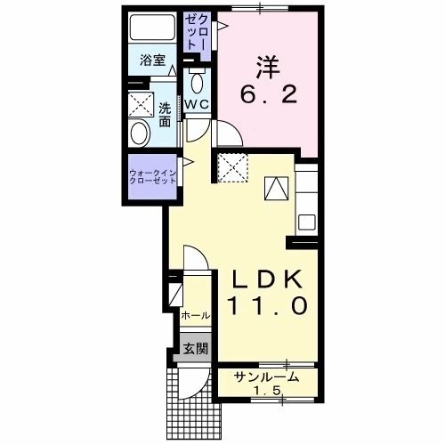 前橋市石倉町のアパートの間取り