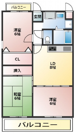 オーシャンビュー江井ヶ島の間取り