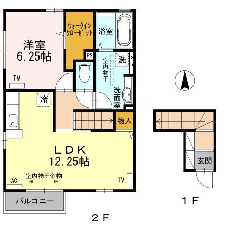 アンソレイユ　Aの間取り