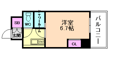 【エス・キュート西天満の間取り】