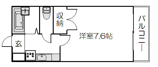 京都市左京区北白川下池田町のマンションの間取り