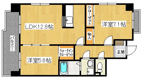 北九州市八幡西区上の原のマンションの間取り