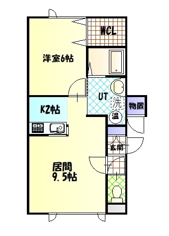 旭川市新富一条のアパートの間取り