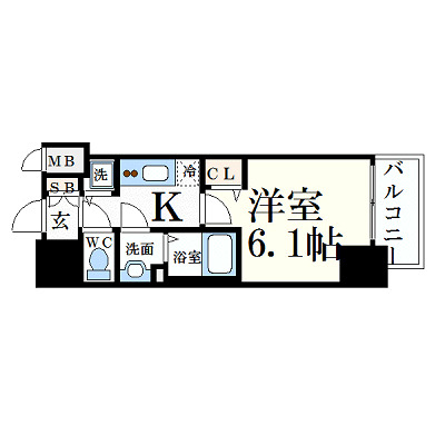 プレサンス塚本駅前の間取り