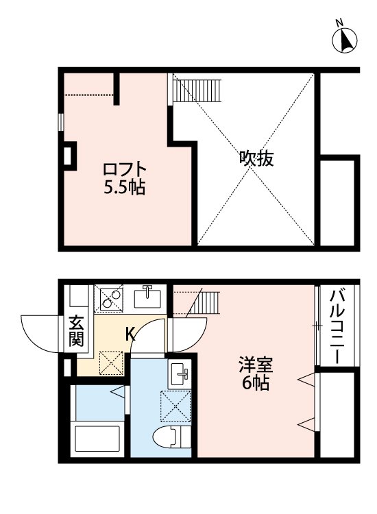 千葉市中央区松波のアパートの間取り