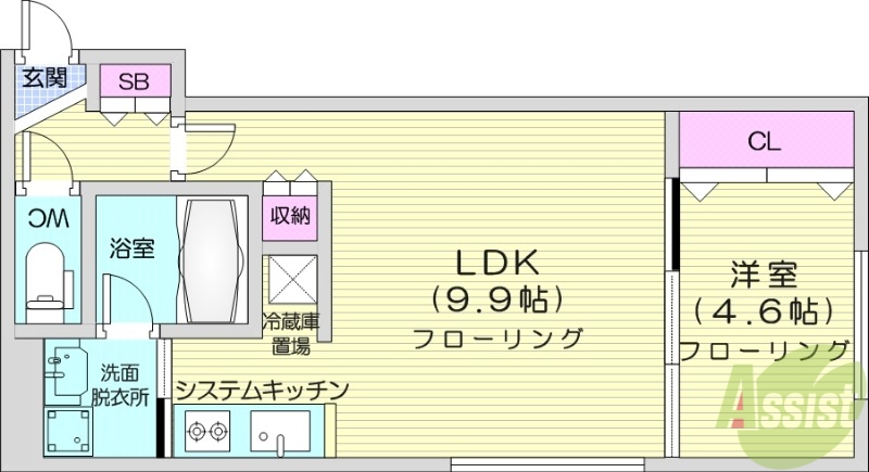 ALPHA学園前の間取り