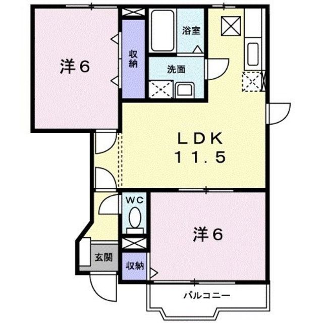 和歌山市本脇のアパートの間取り